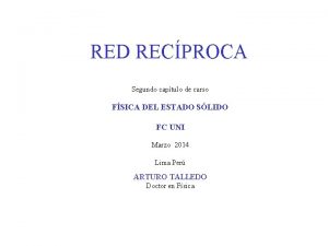 RED RECPROCA Segundo captulo de curso FSICA DEL