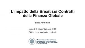 Limpatto della Brexit sui Contratti della Finanza Globale