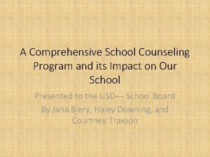 A Comprehensive School Counseling Program and its Impact