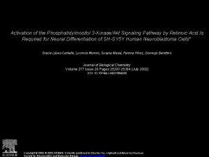 Activation of the Phosphatidylinositol 3 KinaseAkt Signaling Pathway