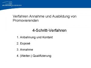 Verfahren Annahme und Ausbildung von Promovierenden 4 SchrittVerfahren