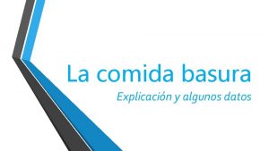 La comida basura Explicacin y algunos datos La