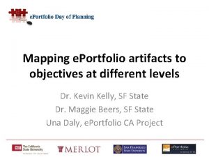 Mapping e Portfolio artifacts to objectives at different