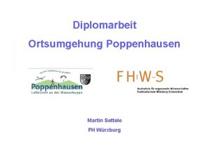 Diplomarbeit Ortsumgehung Poppenhausen Martin Settele FH Wrzburg Diplomarbeit