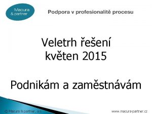 Veletrh een kvten 2015 Podnikm a zamstnvm Macura