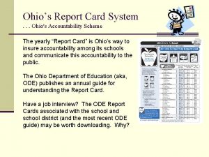 Ohios Report Card System Ohios Accountability Scheme The