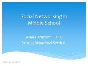 Social Networking in Middle School Ryan Hartmann Ph