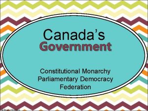Canadas Government Constitutional Monarchy Parliamentary Democracy Federation Brain