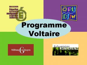 Programme Voltaire Programme Voltaire Historique Programme cre en
