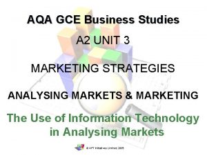 AQA GCE Business Studies A 2 UNIT 3