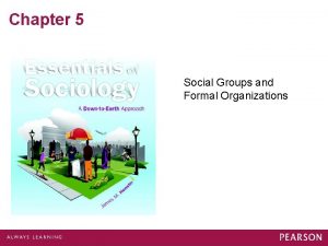 Chapter 5 Social Groups and Formal Organizations Groups