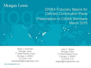 ERISA Fiduciary Basics for Defined Contribution Plans Presentation