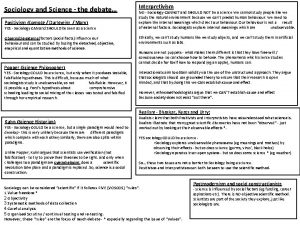 Sociology and Science the debate Positivism Compte Durkheim