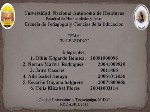 Universidad Nacional Autnoma de Honduras Facultad de Humanidades