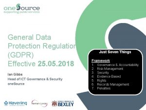 General Data Protection Regulations GDPR Effective 25 05