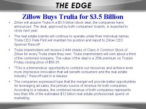 Zillow Buys Trulia for 3 5 Billion Zillow