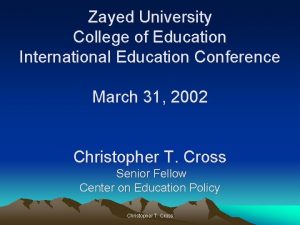 Zayed University College of Education International Education Conference