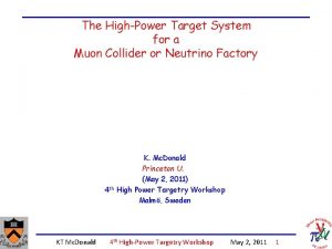 The HighPower Target System for a Muon Collider