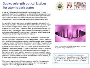 Subwavelength optical lattices for atomic dark states A