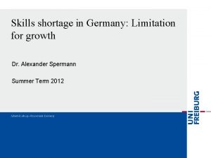 Skills shortage in Germany Limitation for growth Dr