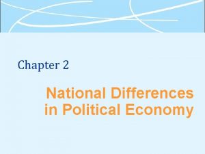 Chapter 2 National Differences in Political Economy What