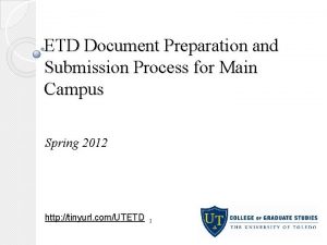 ETD Document Preparation and Submission Process for Main