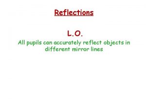 Reflections L O All pupils can accurately reflect
