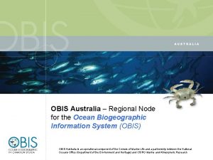 OBIS Australia Regional Node for the Ocean Biogeographic