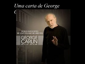 Uma carta de George Carlin A esposa de