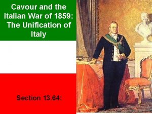 Cavour and the Italian War of 1859 The