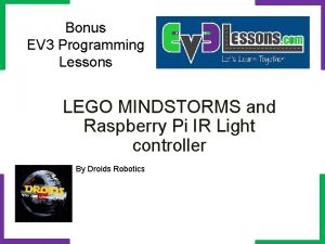 Bonus EV 3 Programming Lessons LEGO MINDSTORMS and