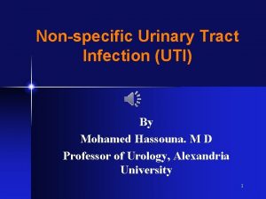 Nonspecific Urinary Tract Infection UTI By Mohamed Hassouna