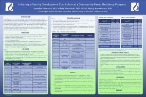 Initiating a Faculty Development Curriculum at a CommunityBased