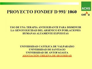 PROYECTO FONDEF D 99 I 1060 USO DE