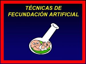 TCNICAS DE FECUNDACIN ARTIFICIAL TCNICAS DE FECUNDACIN ARTIFICIAL
