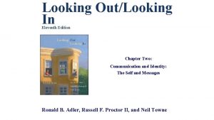 Looking OutLooking In Eleventh Edition Chapter Two Communication