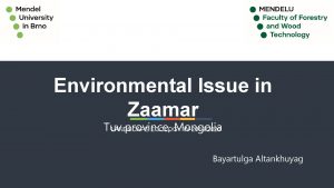 Environmental Issue in Zaamar Tuv province Mongolia LANDSCAPE