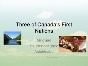 Three of Canadas First Nations Mikmaq Haudenosaunee Anishinabe