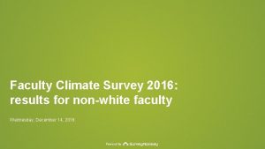 Faculty Climate Survey 2016 results for nonwhite faculty