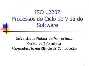 ISO 12207 Processos do Ciclo de Vida do
