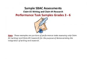 Sample SBAC Assessments Claim 2 Writing and Claim