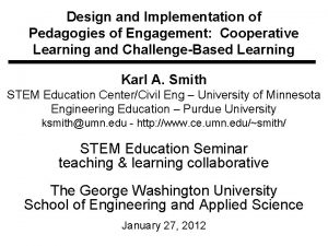 Design and Implementation of Pedagogies of Engagement Cooperative