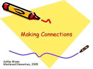 Making Connections Ashley Brown Westwood Elementary 2005 What