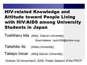 HIVrelated Knowledge and Attitude toward People Living with