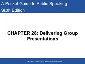 A Pocket Guide to Public Speaking Sixth Edition