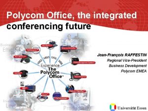 Polycom Office the integrated conferencing future JeanFranois RAFFESTIN