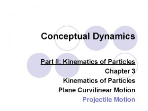 Conceptual Dynamics Part II Kinematics of Particles Chapter