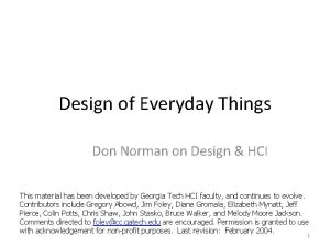 Design of Everyday Things Don Norman on Design
