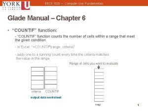 EECS 1520 Computer Use Fundamentals Glade Manual Chapter