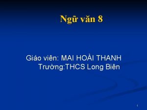 Ng vn 8 Gio vin MAI HOI THANH